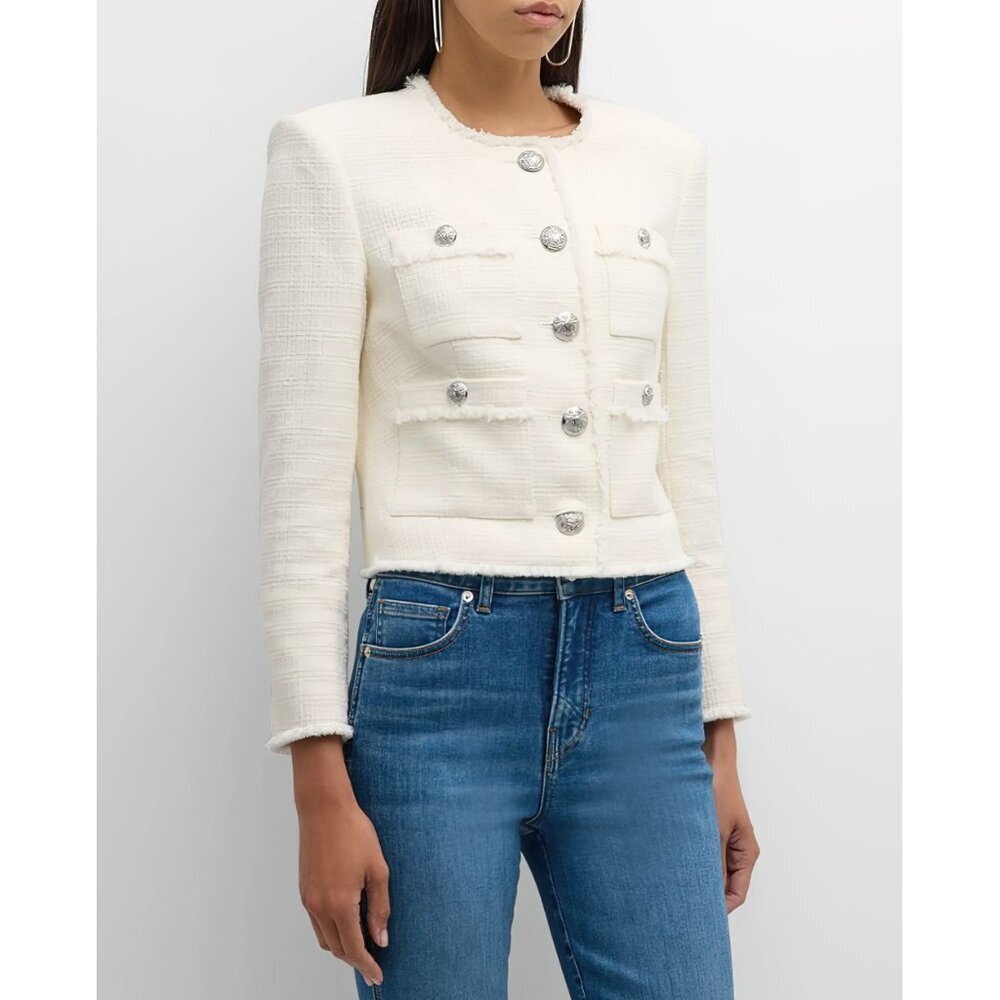 Veronica Beard Cream Blazer with Silver Buttons - Picture 2 of 16